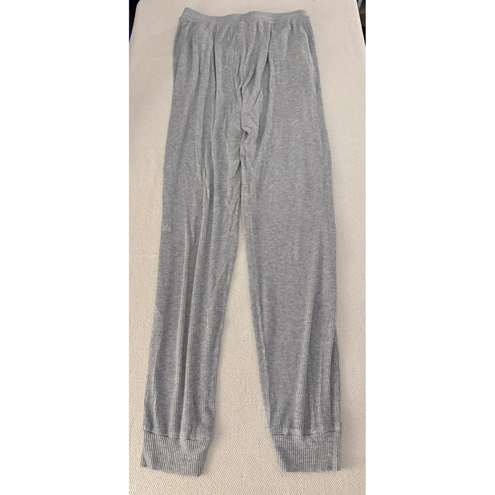 Alo Yoga Dolman Ribbed Knit Jogger Heather Grey Modal Lounge Pants Size Small - Picture 5 of 8